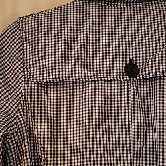 Lands End Black and White Checker Raincoat - Picture 6 of 8